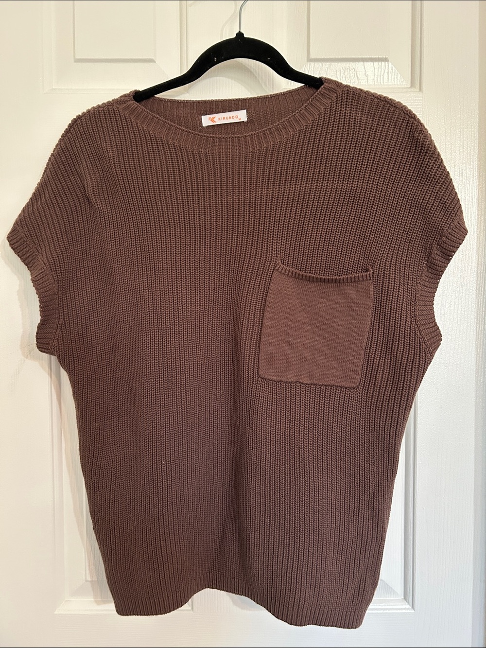 Kirundo Ribbed 100% Cotton Knit Sweater in Mauve Brown